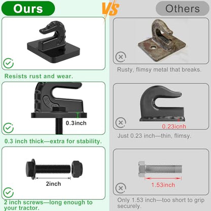 Insaga 3/8" Tractor Bucket Hooks - 2 Pack Forged Steel Bolt-On Grab Hooks - color: Black-2Pack