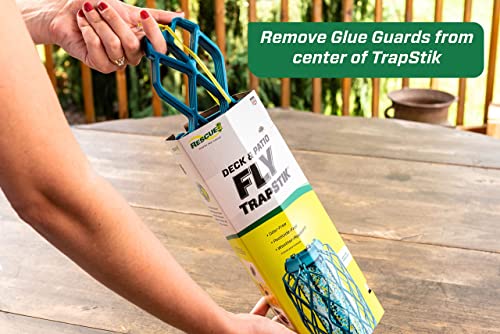 RESCUE! Deck & Patio Fly TrapStik - Odorless, Weather Resistant - 24 Pack