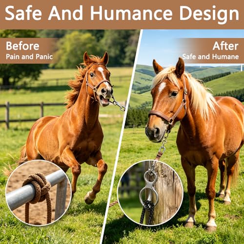 Blocker Tie Ring for Horses, Safe Training Tack Prevents Pulling Back | Heavy Duty Stainless Steel Cross Tie Rings, Premium Equestrian Supplies & Trailer Accessories