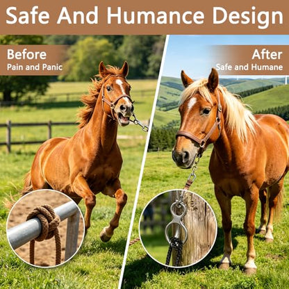 Blocker Tie Ring for Horses, Safe Training Tack Prevents Pulling Back | Heavy Duty Stainless Steel Cross Tie Rings, Premium Equestrian Supplies & Trailer Accessories