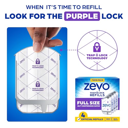 Zevo Flying Insect Trap Refill Cartridges for Fruit Flies & Gnats, 4 Count - style: 4 Refill Cartridges