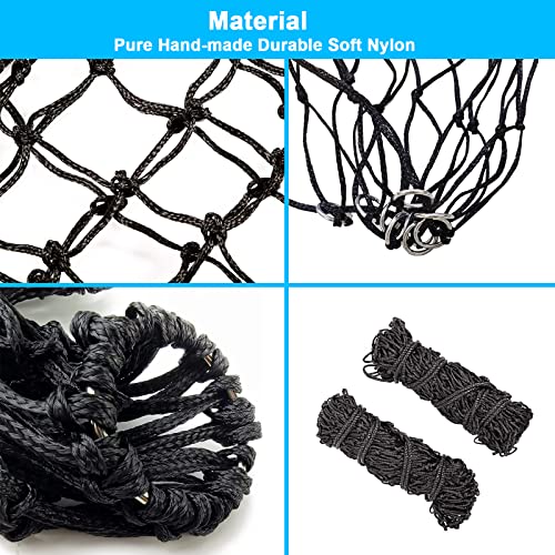 2 Pcs Hay Bags for Horses: 40 inch Long Slow Feed Hay Net for Horses - 2 * 2 inch Holes Mess with Nylon Rope Hanging (Black) - size: 2 Bags