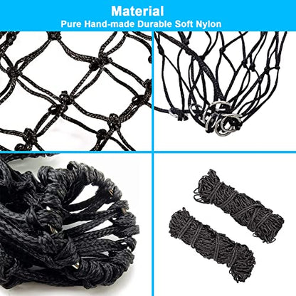 4 Pcs Hay Bags for Horses: 42 inch Long Slow Feed Hay Net for Horses - 2 * 2 inch Holes Mess with Nylon Rope Hanging (Black) - size: 4 Bags