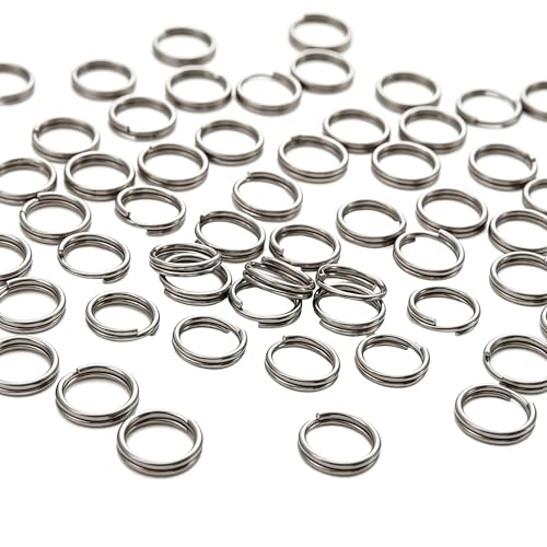 200pcs Silver Jump Ring Split Keyring Mental Connectors for Keychains, Jewelry Making, Pet Collars, Crafts 10mm - size: 10mm