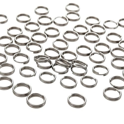 200pcs Silver Jump Ring Split Keyring Mental Connectors for Keychains, Jewelry Making, Pet Collars, Crafts 10mm - size: 10mm