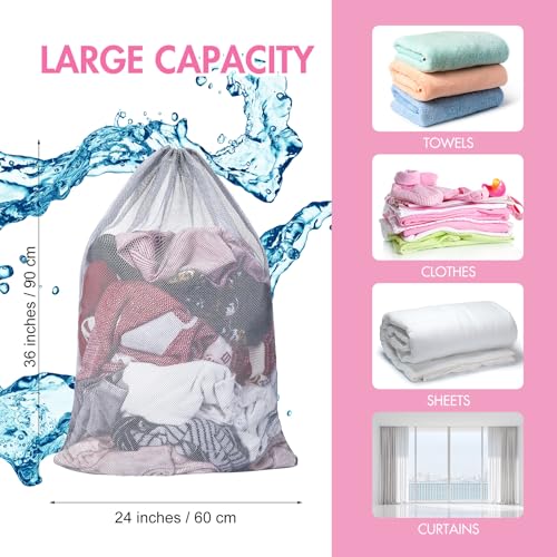 Berlune 30 Pack Large Mesh Laundry Bags - color: Gray