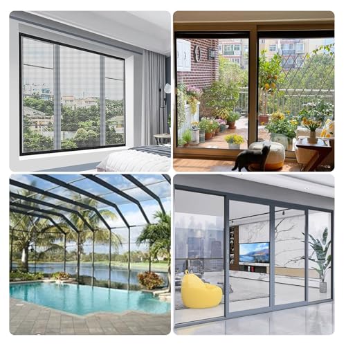 Fiberglass Screen Roll 48" x 100' A Continuous Roll UV Protection Install and Repair Door and Window Screen(48" x 100', Black) - color: Black, size: 48" x 100'