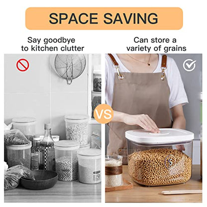 10 Lbs Storage Container Bin Rice Dispenser with Measuring Cup Food Cereal Container Bins Household for Kitchen Pantry Organization - color: AY-5KG-WHITE