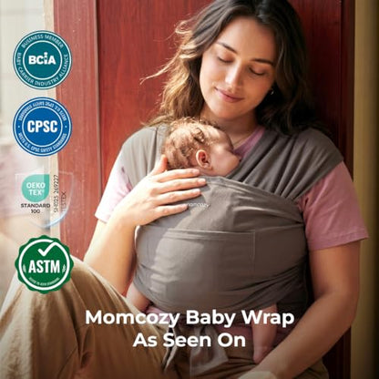 Momcozy Baby Wrap Carrier, Easy-On 2-Piece Design, Newborn to 33 lb - color: Brown