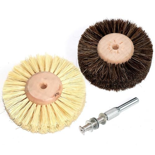 2-Piece Set of Horsehair Brushes, polishing Wheels, Woodworking Furniture, Rotating Drilling Tools (Color: 2-Piece Horsehair Brushes)
