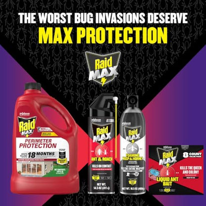 Raid MAX Perimeter Protection Multi Insect Killer Bug Spray, 1 Gal Refill