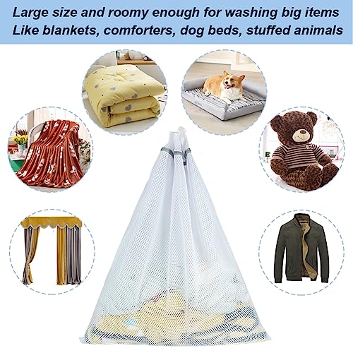 Vivifying Extra Large Mesh Laundry Bag, 2 Pack XXL Oversize Honeycomb Mesh Wash Bags for Washing Machine, Coats, Stuffed Toys, Blanket, Bedding, Sweater, Delicates Clothes (27 x 35 Inches) - size: 2XXL(27" x 35")