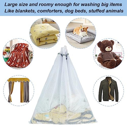 Vivifying Extra Large Mesh Laundry Bag, 2 Pack XXL Oversize Honeycomb Mesh Wash Bags for Washing Machine, Coats, Stuffed Toys, Blanket, Bedding, Sweater, Delicates Clothes (27 x 35 Inches) - size: 2XXL(27" x 35")