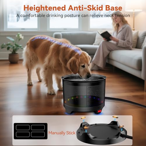 5.5L Heated Water Bowl, Winter Large Heated Dog Bowls for Outside