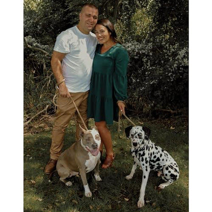 Mile High Life Heavy Duty Slip Lead No Pull Leash w Leather-Reinforced Ends - color: Brown, size: 6 Feet