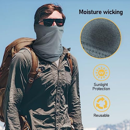 TICONN Neck Gaiter for Men Women, Cooling Bandana Face Mask Cover Gator - color: 4 Chiseled Stone, style: Quick Dry