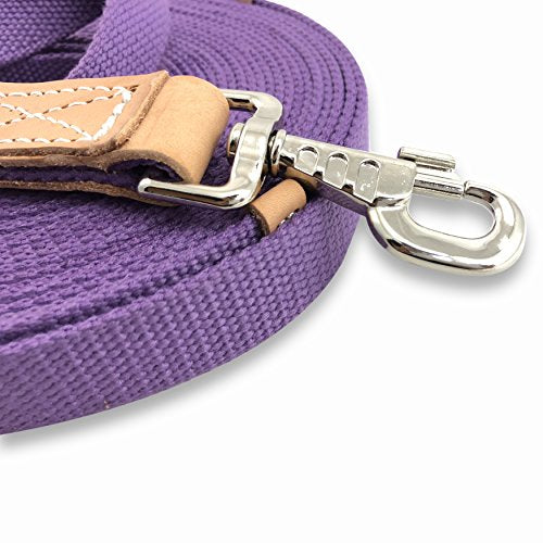 35' Flat Cotton Web Lunge Line with Bolt Snap & Rubber Stop - By Southwestern Equine (35', Lavender) - color: Lavender, size: 35'