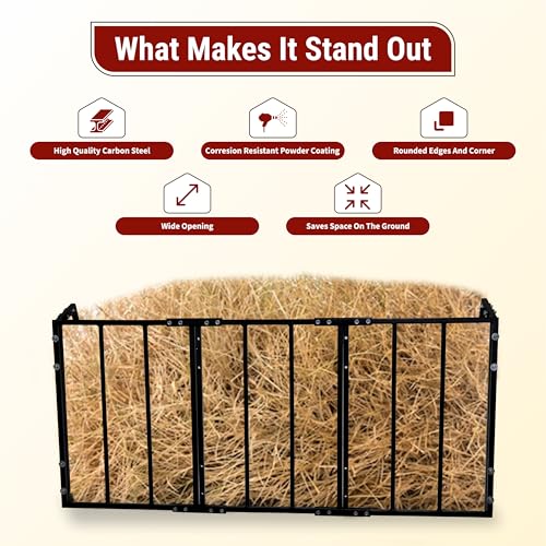 FEBTECH 36 Gallon Hay Feeder Wall Mount, Heavy-Duty Steel Horse Hay Feeders