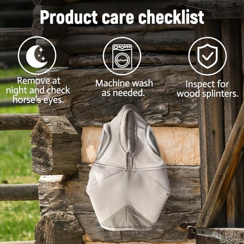 Raelitego Horse Fly Mask Without Ears, Breathable Mesh UV Protection (L) - size: L