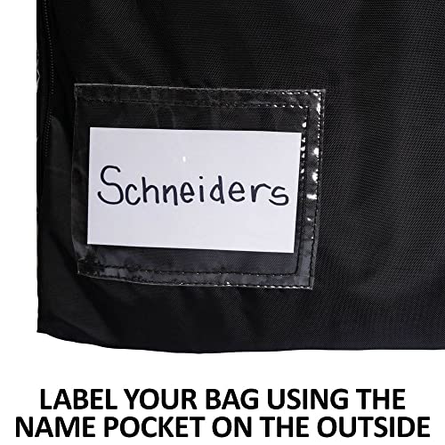 Dura-Tech Clear View Western Saddle Pad Bag Carrier | Color Black | Keeps Horse Gear Organized & Clean | Clear View Panel for Easy Identification | Convenient Name Pocket