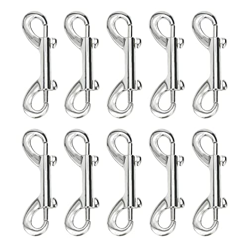 Metal Double Ended Bolt Snap Trigger Chain Diving Clips for Water Bucket Pet Feed Bucket Agricultural Equine Home Dog Leash Garage Use (3-1/2" (8cm), 10 Pack) - color: 10 Pack, size: 3-1/2" (8cm)