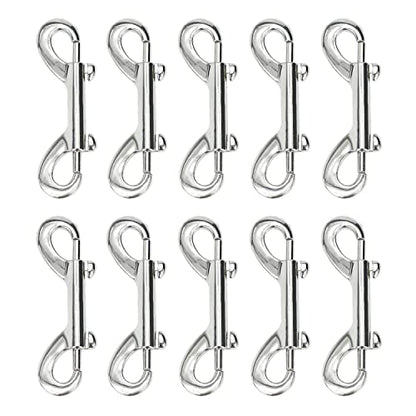 Metal Double Ended Bolt Snap Trigger Chain Diving Clips for Water Bucket Pet Feed Bucket Agricultural Equine Home Dog Leash Garage Use (3-1/2" (8cm), 10 Pack) - color: 10 Pack, size: 3-1/2" (8cm)