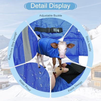 Calf Blanket Calf Coat Calves Warming Blanket, Windproof and Insulated Design, Thickened Belly and Neck Ultimate Protection Adjustable Size Calf Jacket for Complete Warmth and Comfort
