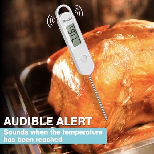 Polder Stable-Read Instant Read Thermometer, Digital Thermometer for Cooking, Food Thermometer, Cooking Thermometer with Easy-to-Read Digital Display