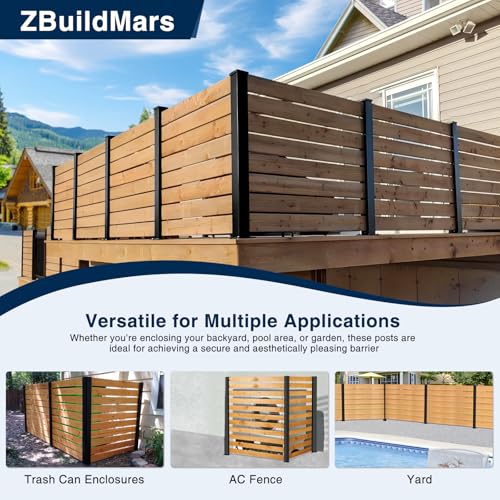 45" Aluminium Privacy Fence Corner Post, 2 Pack - color: 2 Pack 90 Degree