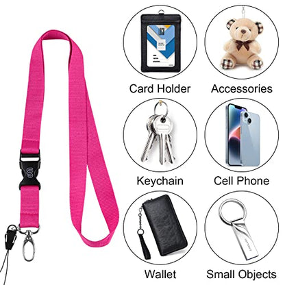 Wisdompro Office Lanyard, 5 Pack 23 inch Neck Strap Lanyards - Hot Pink - color: 5pack Hotpink