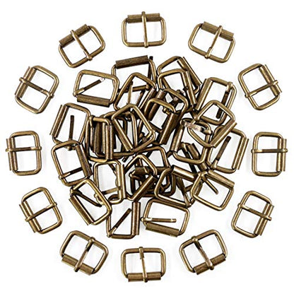 Swpeet 60Pcs 1 Inch / 25mm Heavy Duty Metal Ring Buckle Webbing Belts - color: Bronze, style: Metal Roller Buckles