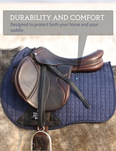 Harrison Howard All-Purpose Saddle Pad for Horses, GP Saddle Pad - color: Navy