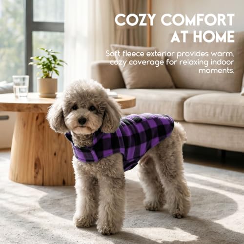 ASENKU Reversible Dog Winter Coat, Dog Jacket for Small Medium Large Dogs - color: Purple, size: X-Small