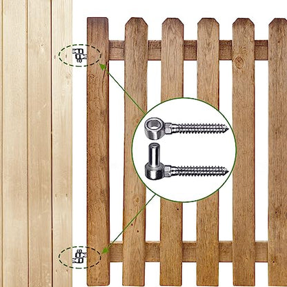 Insaga Cast 304 Stainless Steel Gate Hinges Heavy Duty, 4Pair Heavy Duty Gate Hinge, M16 Wood Gate Hinge, Partial Thread Hook and Eye Hinges, Gate Hinges for Wooden Gates Fences - color: M16 Hook and Eye Hinge-4Pair
