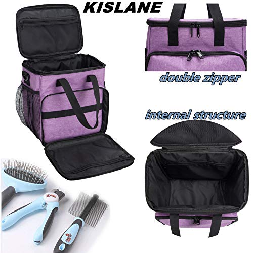Pet Grooming Storage Bag, Organizer for Dog & Cat Supplies (Purple) - color: Purple