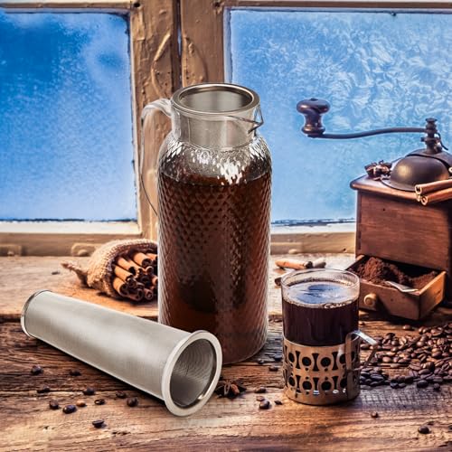 Goaste 3 Pack Cold Brew Coffee Filter for 64oz Wide Mouth Mason Jar, 304 Stainless Steel Strainer with Seal Ring, Coffee Tea Infuser Ultra Fine Mesh for Iced Coffee, Lemonade, Fruit Drinks, Sun Tea