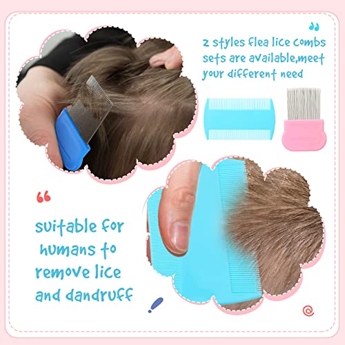 Maitys 8 Pcs Lice Combs Kids Pet,3.5 X 2 Inch, 3.54 X 1.57 Inch,Pink, Blue - color: Pink, Blue, size: 3.5 x 2 Inch, 3.54 x 1.57 Inch