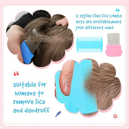 Maitys 8 Pcs Lice Combs Kids Pet,3.5 X 2 Inch, 3.54 X 1.57 Inch,Pink, Blue - color: Pink, Blue, size: 3.5 x 2 Inch, 3.54 x 1.57 Inch