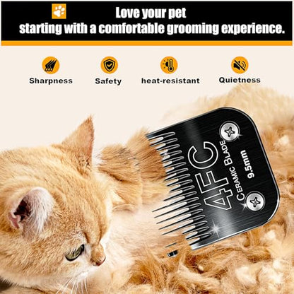 Dog Grooming Blades Compatible with Andis Clippers 4FC Blade (9.5mm) - size: Black(4FC)
