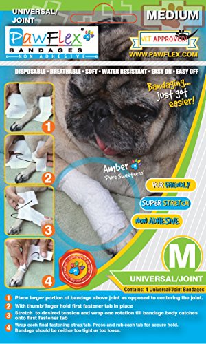 Pawflex Bandages Universal Joint Bandages for Pets (Pack of 4) Medium - size: Medium