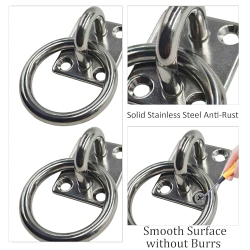 2Pcs M8*60 Stainless Steel Cross Tie Ring for Horse, Wall Mount Block Tie Rings for Horse Stall Stable Barn Supplies Equestrian Hitching Ring Hardware - size: Stainless Steel