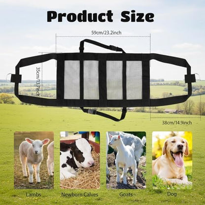 Calf Sling for Weighing Animals, Animal Hanging Scale, Easy to Weigh Newborn Livestock Lifting Harness for Calves, Lambs, Goats, Alpacas, Dogs, Pigs, Adjustable Back Straps