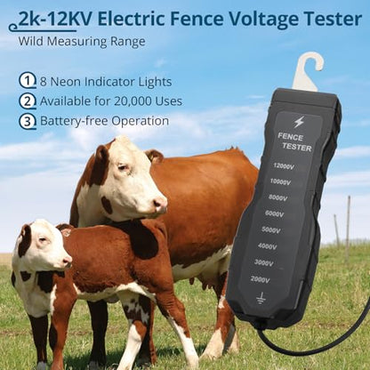 Electric Fence Tester,2000V-12000V Fence Voltage Tester