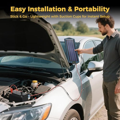 SUNAPEX 5W 12V Solar Car Battery Trickle Charger & Maintainer - size: 5W