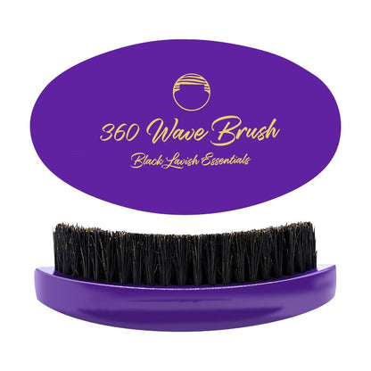 360 Wave Brush, Build Deeper Waves, Soft & Hard Boar Bristle Curved Brushes BLACK LAVISH ESSENTIALS Hard Bristle (Medium-Hard Brush, Purple) - color: Purple, size: Medium-Hard