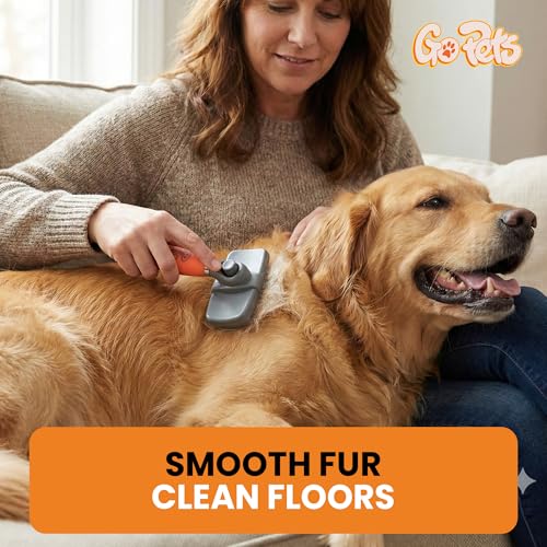 GoPets Self-Cleaning Slicker Brush for Dogs & Cats, Deshedding & Dematting - style: Slicker Dematting Comb