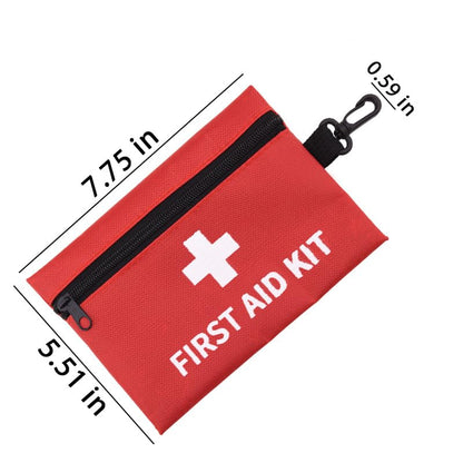 First Aid Kit Bags with Carabiner Empty Waterproof Compact Trauma Medical Kits for Medicine Orgaziser Bags for Home Office Car Travel Camping Hiking Boating First Aid Pouches Case with Zipper - color: Red and white label