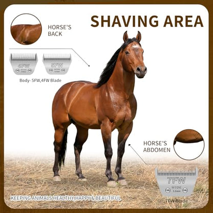 Pet Grooming Wide Blades Compatible with Andis A5 Oster Wahl, Silver, 3 Pcs | 7FW, 5FW & 4FW wide blades kit. Stainless steel build. Compatible with Andis A5, Oster & Wahl KM10 clippers. Low noise.