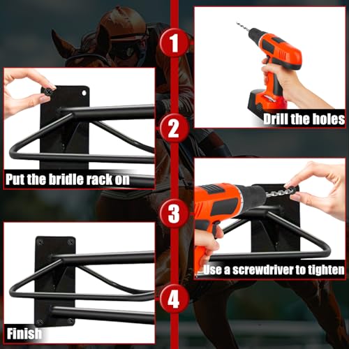 23.8"(L) x12.6(W) x7.5(H) Saddle Rack with Pad Bar Heavy Duty Wall Mounted Saddle Rack Suitable for English and Western Saddles Horse Stall Barn Trailer Tack Room - style: One Bar-1PC