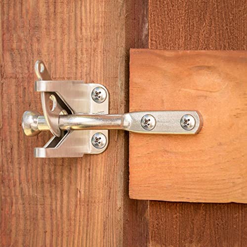 National Hardware Automatic Gate Latch with 4 in Bar, Stainless Steel | Latches on Its Own As the Gate Swings Shut; Rust-Free Build for Metal and Wood Gates, Left or Right Hand - size: 1 Count (Pack of 1)